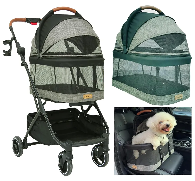 ROODO Fashion 3-in-1 Dog Cat Stroller