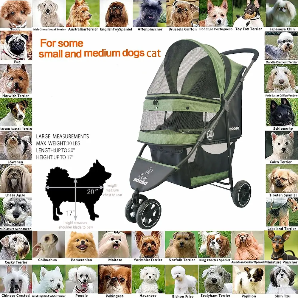 ROODO Pet Stroller for small and medium dogs cat